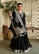 HASEENS SOFT CHIFFON EMBROIDERY GHARARA COLLECTION 2354
